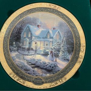 Thomas Kinkade Blessings of Christmas Plate - 2004